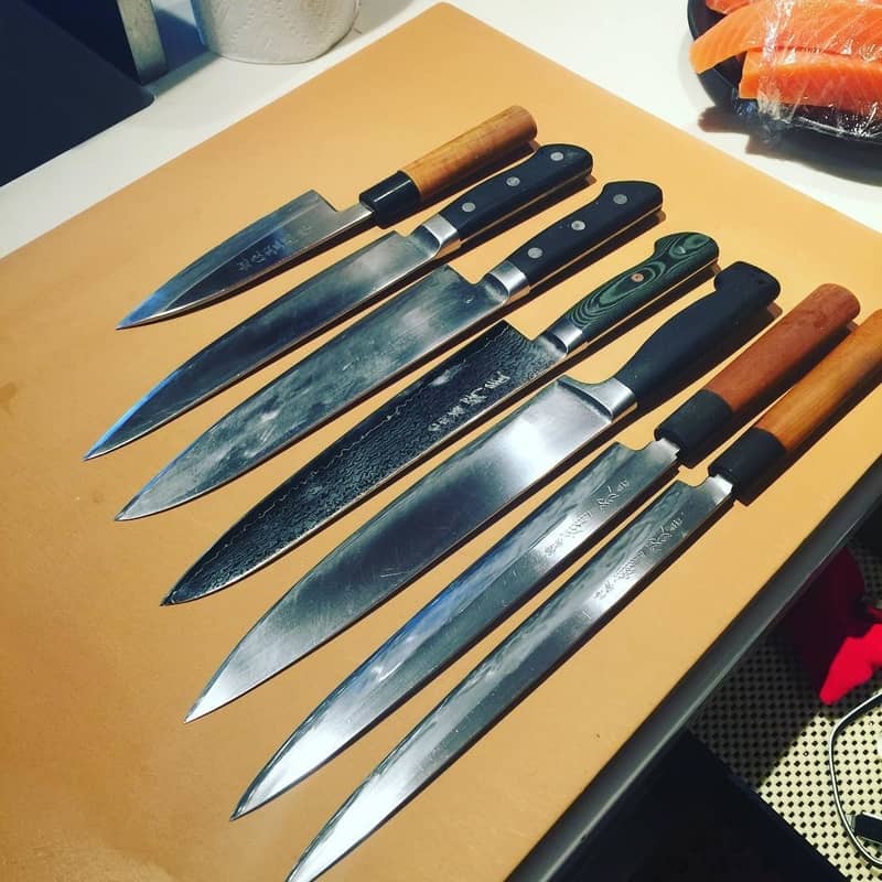 Knives used by Bluefin chefs